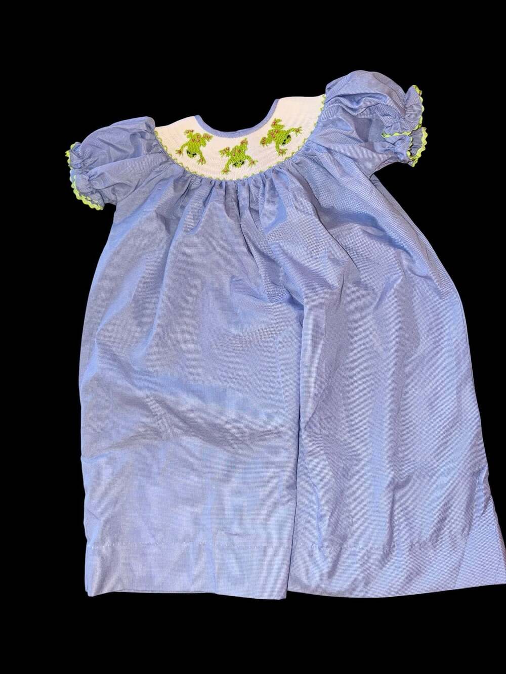 Castles and crowns blue frog smocked dress sz 3T ,